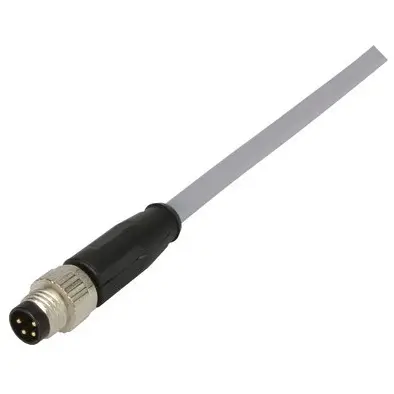 Sensor actuator cable, M8-cable plug, straight to open end, 4 pole, 0.5 m, PVC, gray, 21348000481005 - 1