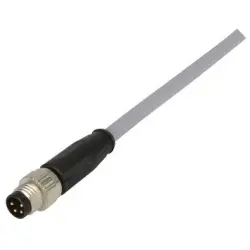 Sensor actuator cable, M8-cable plug, straight to open end, 4 pole, 0.5 m, PVC, gray, 21348000481005