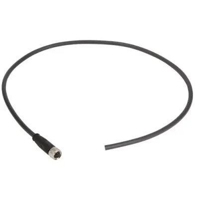 Sensor actuator cable, M8-cable socket, straight to open end, 4 pole, 2 m, PUR, black, 21348100489020 - 1