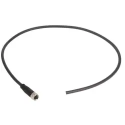 Sensor actuator cable, M8-cable socket, straight to open end, 4 pole, 2 m, PUR, black, 21348100489020