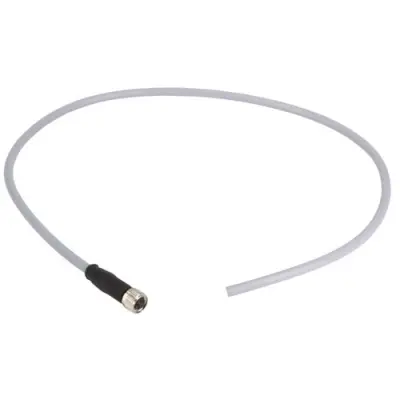 Sensor actuator cable, M8-cable socket, straight to open end, 4 pole, 3 m, PVC, gray, 21348100481030 - 1