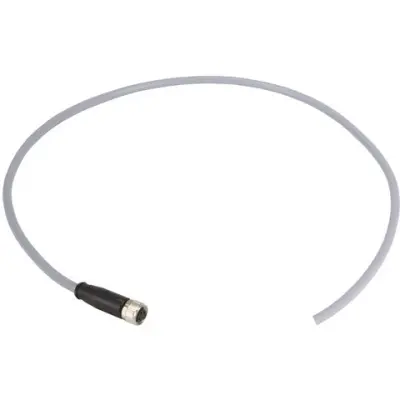 Sensor actuator cable, M8-cable socket, straight to open end, 3 pole, 5 m, PVC, gray, 21348100380050 - 1