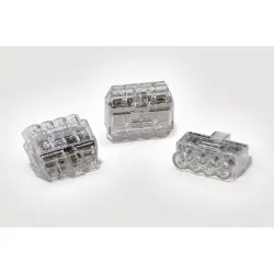 Cable connector, 4 pole, 0.5-2.5 mm², transparent, cable connection, 24 A, 148-90038