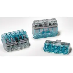 Cable connector, 5 pole, 0.5-2.5 mm², blue/transparent, cable connection, 24 A, 148-90039