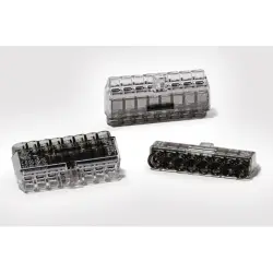 Cable connector, 8 pole, 0.5-2.5 mm², black/transparent, cable connection, 24 A, 148-90041