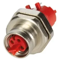 Panel socket, M8, 4 pole, solder connection, straight, 21023412431