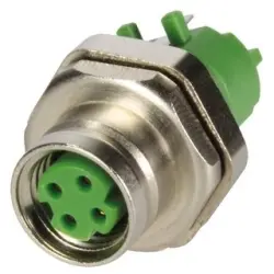 Panel socket, M8, 4 pole, solder connection, straight, 21023812431