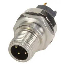 Panel plug, M12, 4 pole, solder connection, screw lock/push-pull, straight, 21033211431