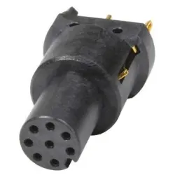 Panel socket, M12, 8 pole, solder connection, screw lock/push-pull, straight, 21033212818