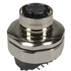 Panel socket, M12, 8 pole, solder connection, screw lock/push-pull, straight, 21033812825