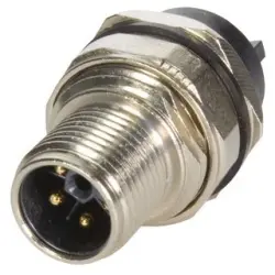 Panel plug, M12, 4 pole, solder connection, screw locking, straight, 21033961533