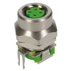 Panel socket, M8, 4 pole, solder connection, straight, 21420000014