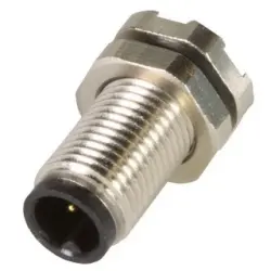 Panel plug, M5, 3 pole, solder connection, screw locking, straight, 21470000004