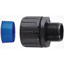 Straight hose screw fitting, M32, 28 mm, PA, IP68, black, (L) 51 mm, 166-21619