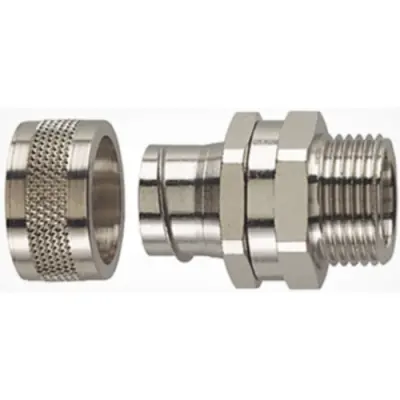 Straight hose screw fitting, PG21, 25 mm, NPB/PS, IP54, metal, (L) 43.7 mm, 166-31115 - 1