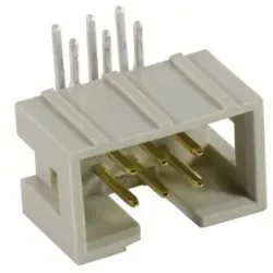 Male connector, 14 pole, pitch 2.54 mm, angled, gray, 09185147323