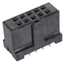 Female connector, 10 pole, pitch 2.54 mm, straight, black, 09195107822