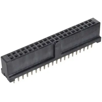 Female connector, 40 pole, pitch 2.54 mm, straight, black, 09195406829 - 1