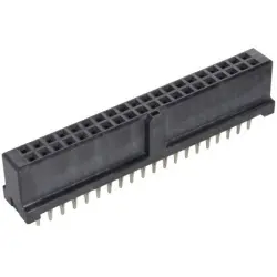 Female connector, 40 pole, pitch 2.54 mm, straight, black, 09195406829