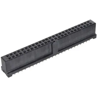 Female connector, 50 pole, pitch 2.54 mm, straight, black, 09195506824 - 1