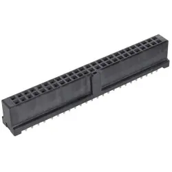 Female connector, 50 pole, pitch 2.54 mm, straight, black, 09195506824
