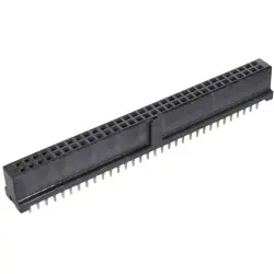 Female connector, 64 pole, pitch 2.54 mm, straight, black, 09195646829