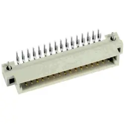 Male connector, type 2B, 32 pole, a-b, pitch 2.54 mm, solder pin, angled, 09223326951