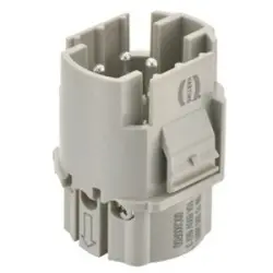 Pin contact insert, 5 pole + PE, equipped, screw connection, with PE contact, 09155052601
