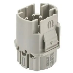 Pin contact insert, 5 pole + PE, equipped, screw connection, with PE contact, 09155052601 - 1