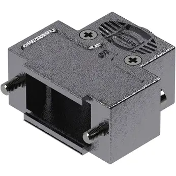 D-Sub connector housing, size: 1 (DE), straight 180°, cable Ø 1.5 to 7.5 mm, thermoplastic, shielded, silver, 09670090483 - 1