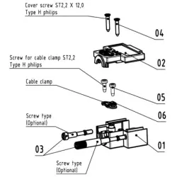 D-Sub connector housing, size: 1 (DE), straight 180°, cable Ø 1.5 to 7.5 mm, thermoplastic, shielded, silver, 09670090494