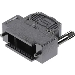 D-Sub connector housing, size: 2 (DA), straight 180°, cable Ø 3.3 to 8.5 mm, thermoplastic, shielded, gray, 09670150433