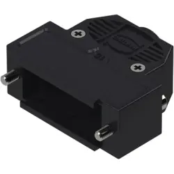 D-Sub connector housing, size: 2 (DA), straight 180°, cable Ø 3.3 to 8.5 mm, thermoplastic, black, 09670150482