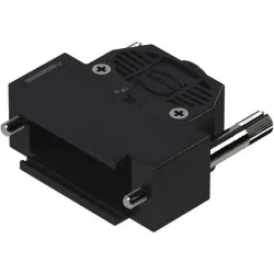 D-Sub connector housing, size: 2 (DA), straight 180°, cable Ø 3.3 to 8.5 mm, thermoplastic, black, 09670150492