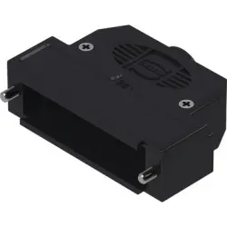 D-Sub connector housing, size: 3 (DB), straight 180°, cable Ø 3.5 to 11 mm, thermoplastic, black, 09670250482