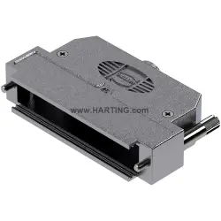 D-Sub connector housing, size: 4 (DC), straight 180°, cable Ø 3.5 to 11 mm, thermoplastic, shielded, silver, 09670370433