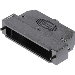 D-Sub connector housing, size: 4 (DC), straight 180°, cable Ø 3.5 to 11 mm, thermoplastic, shielded, silver, 09670370483