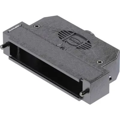 D-Sub connector housing, size: 4 (DC), straight 180°, cable Ø 3.5 to 11 mm, thermoplastic, shielded, silver, 09670370483 - 1