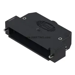 D-Sub connector housing, size: 5 (DD), straight 180°, cable Ø 9.3 to 12 mm, thermoplastic, black, 09670500482