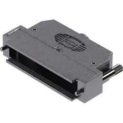 D-Sub connector housing, size: 5 (DD), straight 180°, cable Ø 9.3 to 12 mm, thermoplastic, shielded, silver, 09670500494