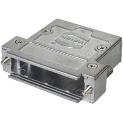 D-Sub connector housing, size: 3 (DB), straight 180°, zinc die casting, silver, 61030010117