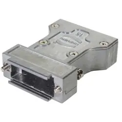 D-Sub connector housing, size: 2 (DA), straight 180°, zinc die casting, silver, 61030011116