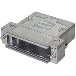 D-Sub connector housing, size: 3 (DB), straight 180°, zinc die casting, silver, 61030011117