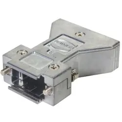 D-Sub connector housing, size: 1 (DE), straight 180°, zinc die casting, silver, 61030012110