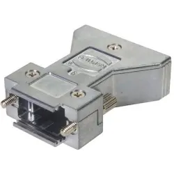 D-Sub connector housing, size: 1 (DE), straight 180°, zinc die casting, silver, 61030013110