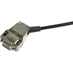 D-Sub connector housing, size: 1 (DE), angled 45°, cable Ø 3 to 9.5 mm, metal, silver, 09670090335280