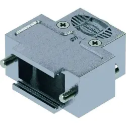 D-Sub connector housing, size: 1 (DE), straight 180°, cable Ø 1.5 to 7.5 mm, thermoplastic, shielded, silver, 09670090443160