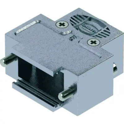 D-Sub connector housing, size: 1 (DE), straight 180°, cable Ø 1.5 to 7.5 mm, thermoplastic, shielded, silver, 09670090443160 - 1
