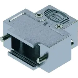 D-Sub connector housing, size: 1 (DE), straight 180°, cable Ø 1.5 to 7.5 mm, thermoplastic, shielded, silver, 09670090483160