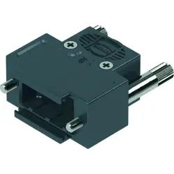 D-Sub connector housing, size: 1 (DE), straight 180°, cable Ø 1.5 to 7.5 mm, thermoplastic, black, 09670090492160